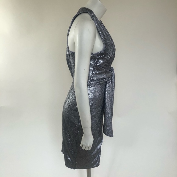 NWT: HARLYN Plunge Neck Sequins Racerback Dress - Picture 7 of 11